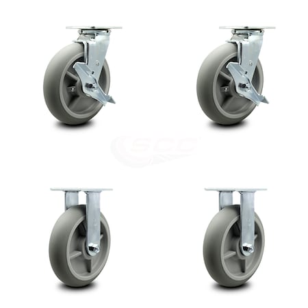 Service Caster Lavex Lodging 274HKLGFXWH 274HKLGDRWH Housekeeping Cart Caster Set - SCC LAV-SCC-30CS820-TPRRD-TLB-2-R-2